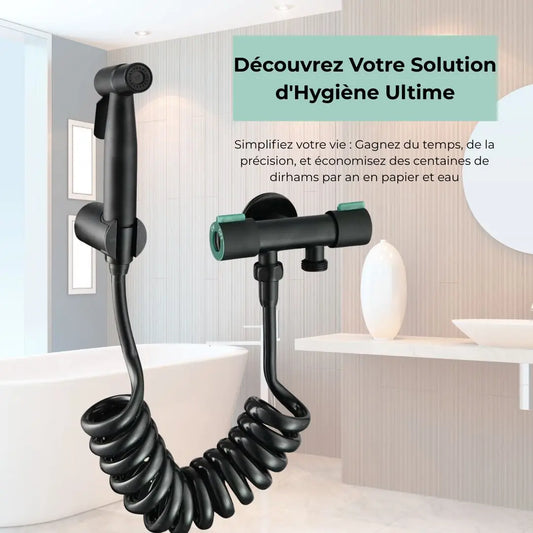 Douchette Hygiénique Noir Mat - L'Élégance Discrète au Service de Votre Pureté