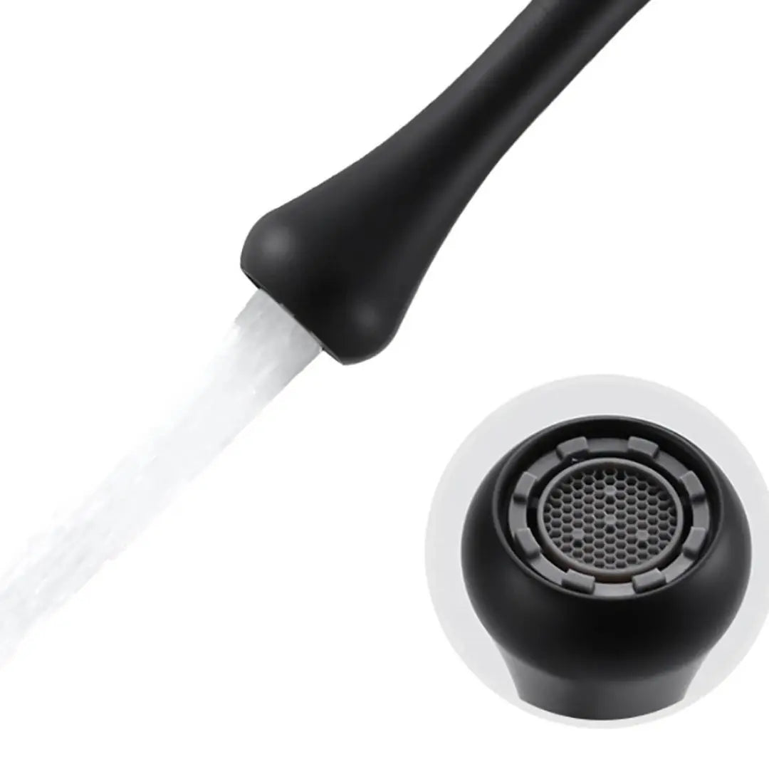 Mitigeur Lavabo Noir Mat | Robinet Bec Haut pour Vasque à Poser - Design Minimaliste