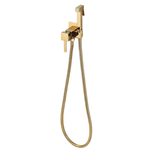 Kit WC Bidet Doré Laiton Carré : Élégance Royale pour Votre Salle de Bain