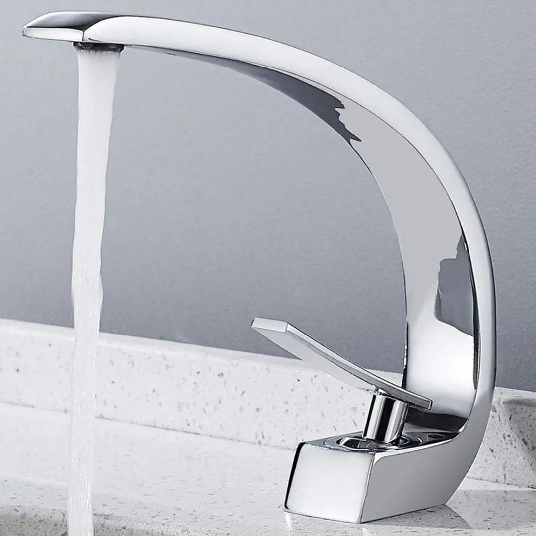 Robinet design chrome haute qualité | Mitigeur lavabo moderne pour salle de bain