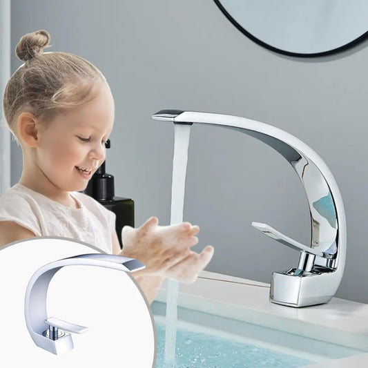 Robinet design chrome haute qualité | Mitigeur lavabo moderne pour salle de bain