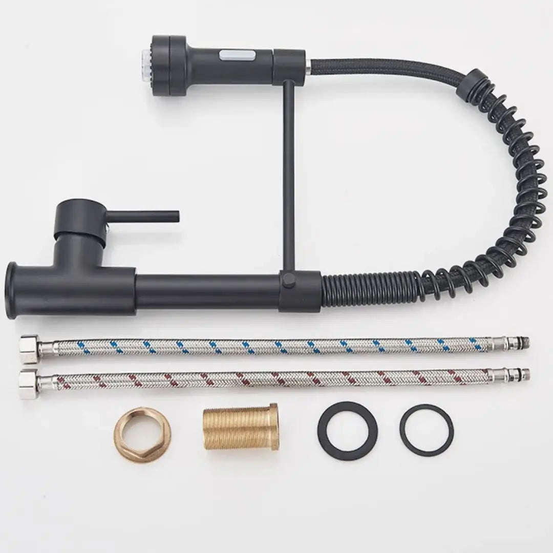 Mitigeur de Cuisine Noir avec Douchette Extractible - Design Moderne