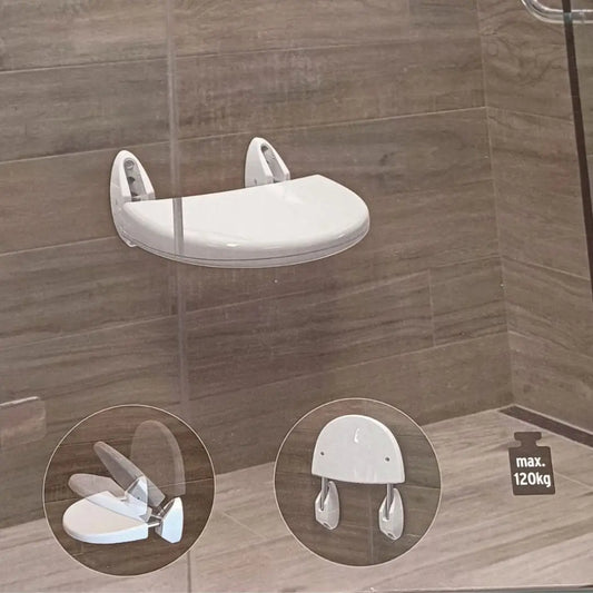 Chaise de douche murale rabattable 120 kg – Sécurité, dignité et confort au quotidien