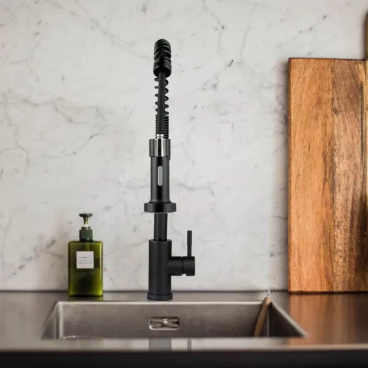 Mitigeur de Cuisine Noir avec Douchette Extractible - Design Moderne