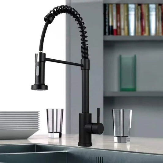 Mitigeur de Cuisine Noir avec Douchette Extractible - Design Moderne