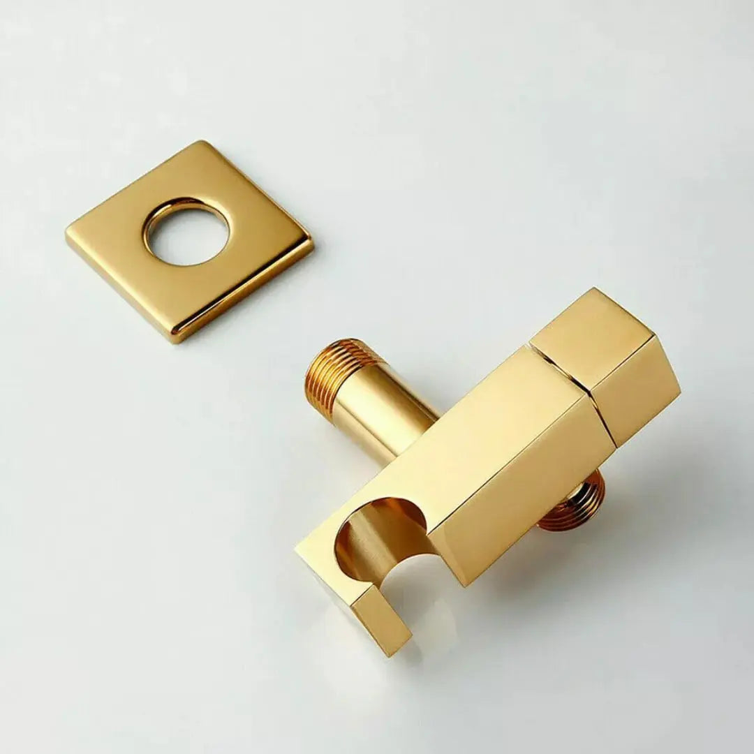 Kit WC Bidet Doré Laiton Carré : Élégance Royale pour Votre Salle de Bain