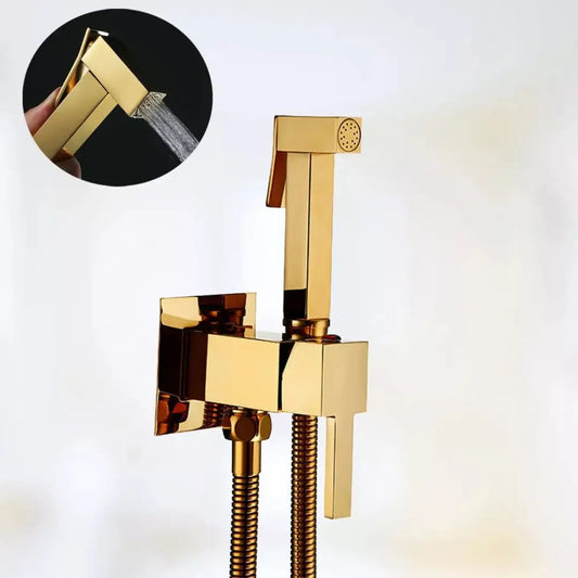 Kit WC Bidet Doré Laiton Carré : Élégance Royale pour Votre Salle de Bain